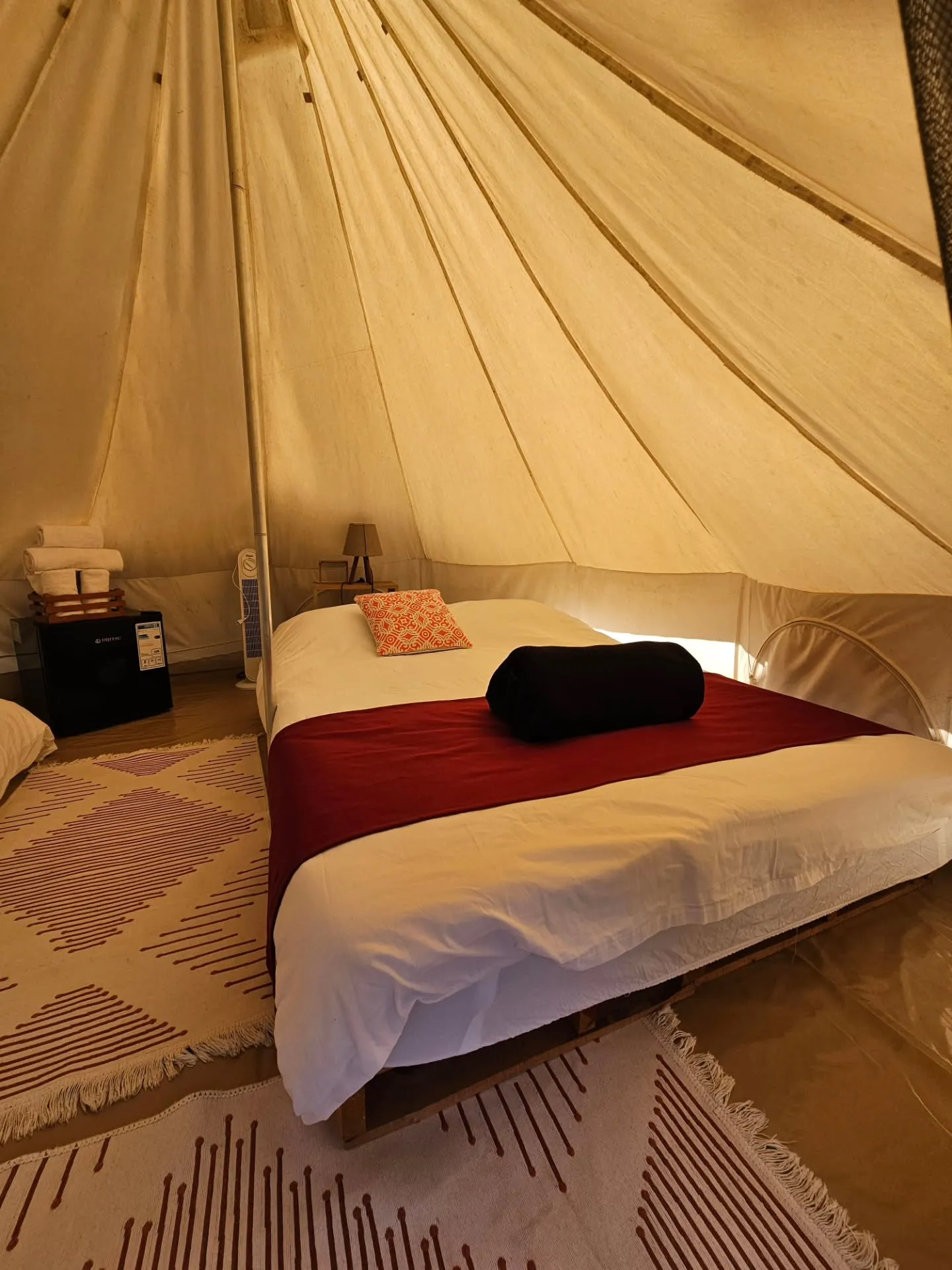 tent interior textile detail